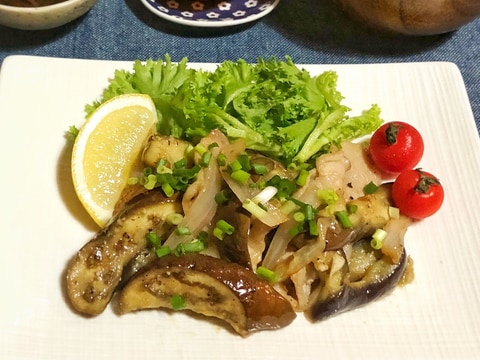 レモンでさっぱり♡ナスと豚バラの塩ダレ炒め♩